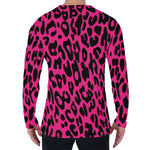 Hot Pink Leopard Print Men's Long Sleeve T-Shirt