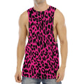 Hot Pink Leopard Print Men's Muscle Tank Top