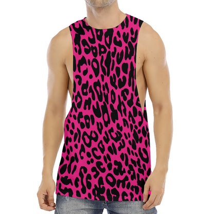 Hot Pink Leopard Print Men's Muscle Tank Top