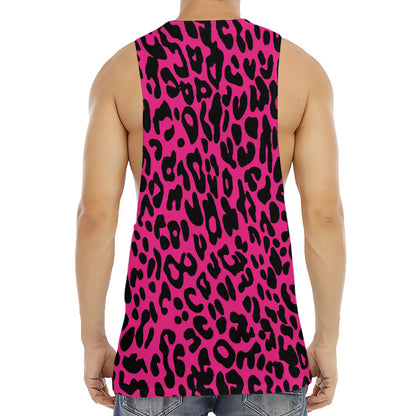Hot Pink Leopard Print Men's Muscle Tank Top