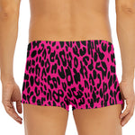 Hot Pink Leopard Print Men's Short Boxer Briefs