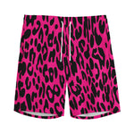 Hot Pink Leopard Print Men's Sports Shorts