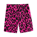 Hot Pink Leopard Print Men's Sports Shorts