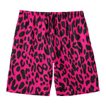 Hot Pink Leopard Print Men's Swim Trunks