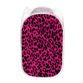 Hot Pink Leopard Print Mesh Laundry Hamper