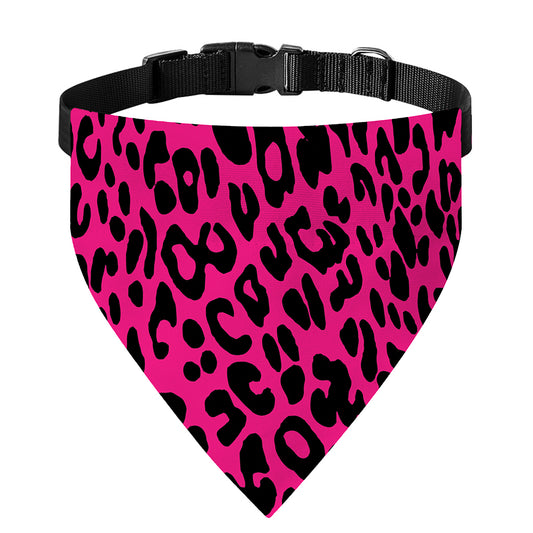 Hot Pink Leopard Print Over The Collar Dog Bandana
