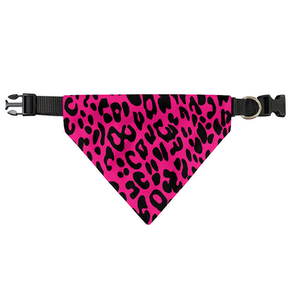 Hot Pink Leopard Print Over The Collar Dog Bandana