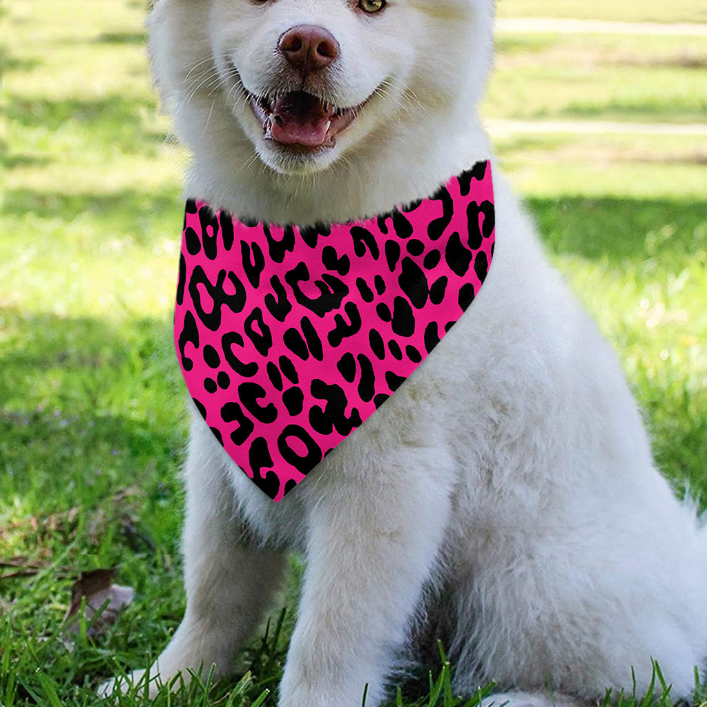 Hot Pink Leopard Print Over The Collar Dog Bandana
