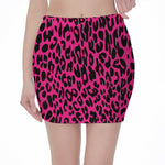 Hot Pink Leopard Print Pencil Mini Skirt