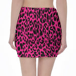 Hot Pink Leopard Print Pencil Mini Skirt