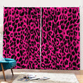 Hot Pink Leopard Print Pencil Pleat Curtains