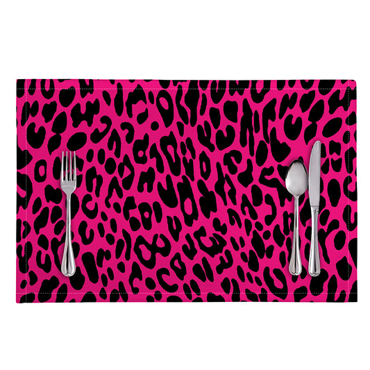 Hot Pink Leopard Print Placemat