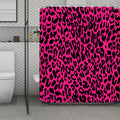 Hot Pink Leopard Print Polyester Shower Curtain