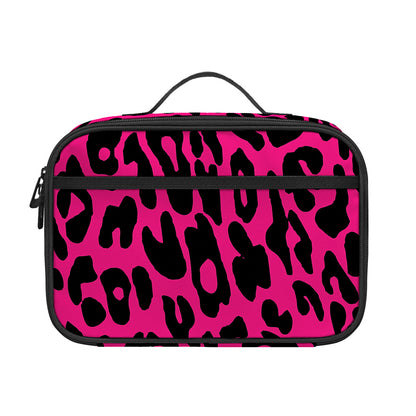 Hot Pink Leopard Print Portable Lunch Bag