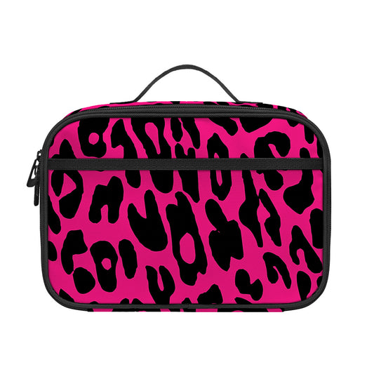 Hot Pink Leopard Print Portable Lunch Bag