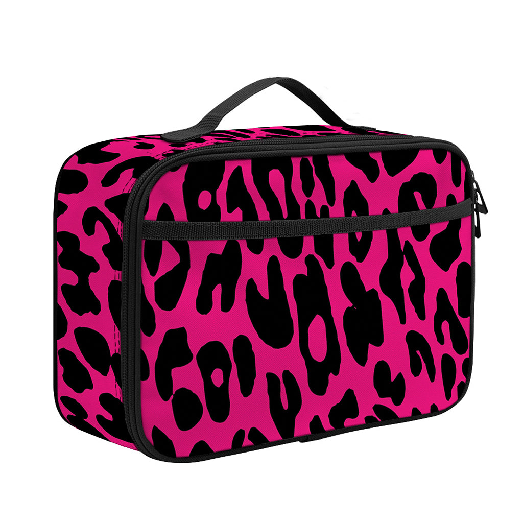 Hot Pink Leopard Print Portable Lunch Bag