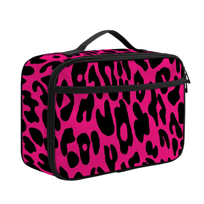 Hot Pink Leopard Print Portable Lunch Bag