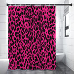 Hot Pink Leopard Print Premium Shower Curtain