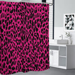 Hot Pink Leopard Print Premium Shower Curtain