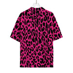 Hot Pink Leopard Print Rayon Hawaiian Shirt