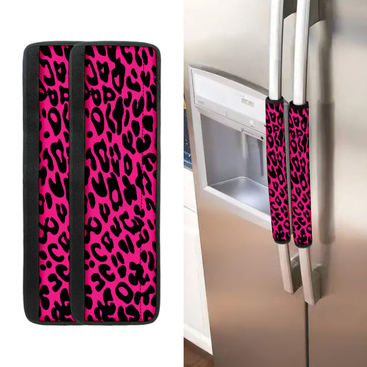 Hot Pink Leopard Print Refrigerator Handle Covers