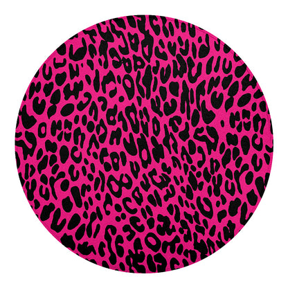 Hot Pink Leopard Print Round Blanket