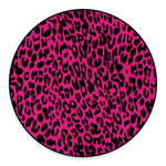 Hot Pink Leopard Print Round Floor Mat