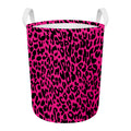 Hot Pink Leopard Print Round Laundry Basket