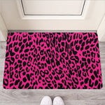 Hot Pink Leopard Print Rubber Doormat