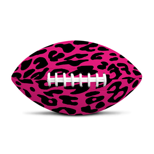 Hot Pink Leopard Print Rugby Ball