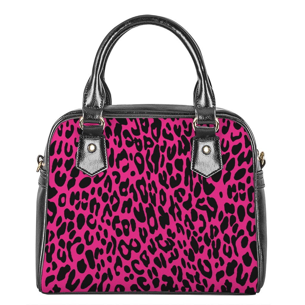 Hot Pink Leopard Print Shoulder Handbag