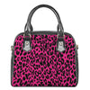 Hot Pink Leopard Print Shoulder Handbag