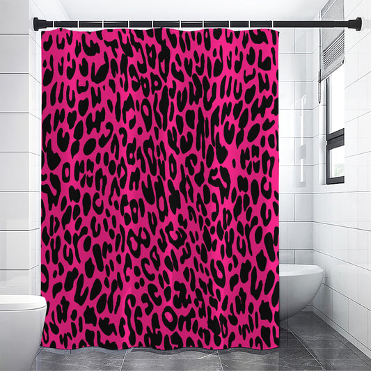 Hot Pink Leopard Print Shower Curtain
