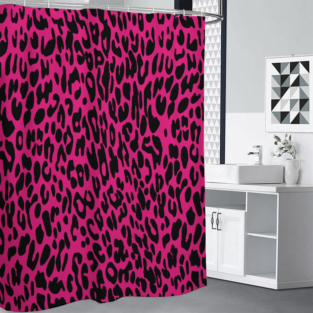 Hot Pink Leopard Print Shower Curtain