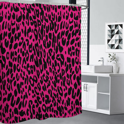 Hot Pink Leopard Print Shower Curtain