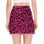 Hot Pink Leopard Print Side Slit Mini Skirt