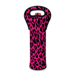 Hot Pink Leopard Print Single Neoprene Wine Tote