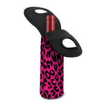 Hot Pink Leopard Print Single Neoprene Wine Tote
