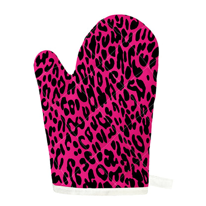 Hot Pink Leopard Print Single Oven Mitt