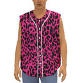Hot Pink Leopard Print Sleeveless Baseball Jersey