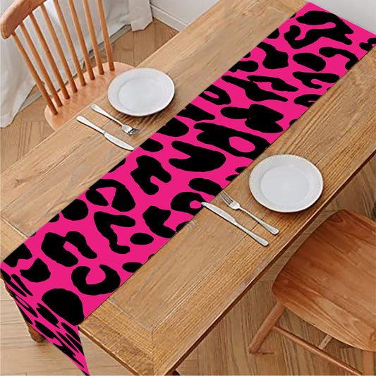 Hot Pink Leopard Print Table Runner