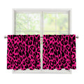 Hot Pink Leopard Print Tier Curtains