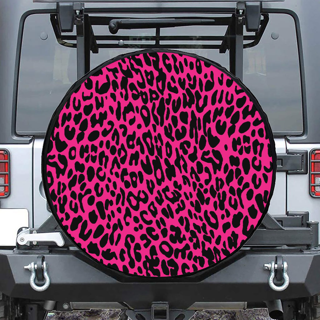 Hot Pink Leopard Print Tire Cover