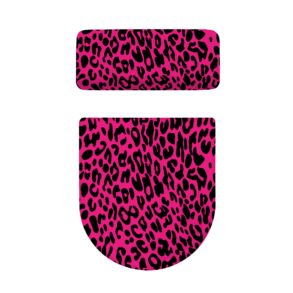 Hot Pink Leopard Print Toilet Lid And Tank Cover Set