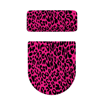 Hot Pink Leopard Print Toilet Lid And Tank Cover Set