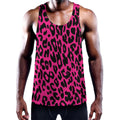 Hot Pink Leopard Print Men's Workout Tank Top