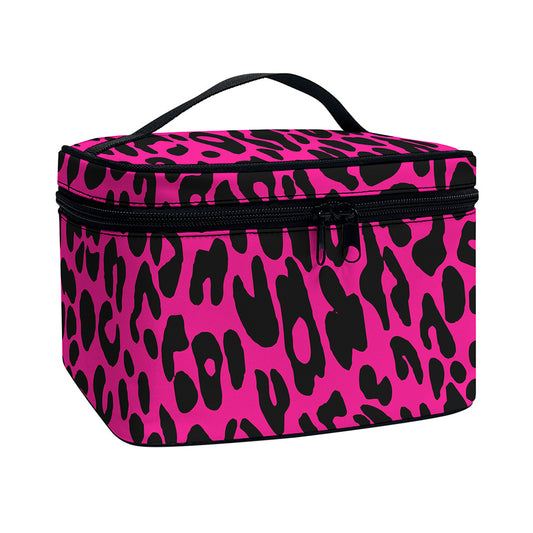 Hot Pink Leopard Print Travel Makeup Bag
