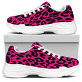 Hot Pink Leopard Print White Chunky Shoes