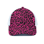 Hot Pink Leopard Print White Mesh Trucker Cap