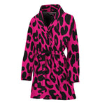 Hot Pink Leopard Print Women's Bathrobe